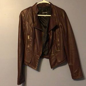Maurice’s maroon faux leather bomber jacket